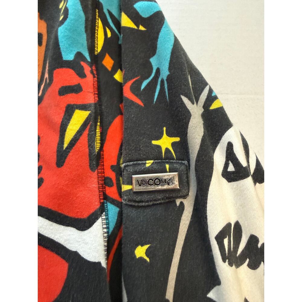 Volcom Big Monster Basic Zip Hoodie All Over Print Sherpa Lined XXL Skate Y2K - Picture 5 of 15